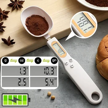 Електронни, кухненски везни 500 г / 0,1 г Дигитална мерителна лъжичка с LCD дисплей, кухненски везни за брашно, мини-кухненски везни за печене - Изображение 1  
