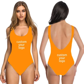 Дамски бански костюм с логото на поръчка, едно парче бански, бикини с отворен гръб за почивка на плажа, секси женски костюм, модни лаконичная облекло - Изображение 1  