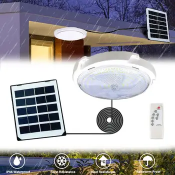 Тавана лампа Smart Indoor Solar Lamps IP65 Outdoor Garden Pandent Light Слънчева лампа с висока яркост, с дистанционно управление Автоматично включване на светлина - Изображение 1  