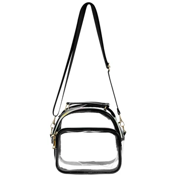 Прозрачната чанта от TPU, прозрачна чанта за жени, мъже, по-голямата голям чанта през рамо с преден джоб, прозрачна чанта за фитнес зала с - Изображение 1  