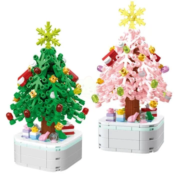 Градивни елементи за Коледно Коледна украса DIY Сцената В саксии, Играчки за сглобяване на Коледни Подаръци - Изображение 1  