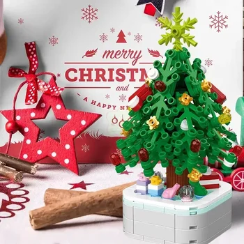Градивни елементи за Коледно Коледна украса DIY Сцената В саксии, Играчки за сглобяване на Коледни Подаръци - Изображение 2  