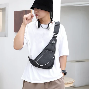 Мъжка чанта през рамо, чанта през рамо за момчета, студентски колоездене, кратки пътувания, Ежедневни Универсален мъжки модерен раница-прашка - Изображение 2  