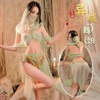 Нова реколта костюм, женски костюм Hanfu temptation, пижами, дамски секси реколта престилки, униформи, шифоновая прозрачна нощница - Изображение 1  