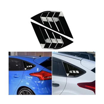 Щори на задното странично стъкло за Ford Focus ST и RS MK3 Хетчбек 2012-2018 Аксесоари за Покриване на вентилационни отвори, ярко черно - Изображение 2  