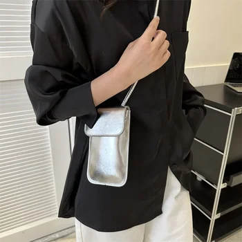 Ежедневни дамски чанти, портмонета и чанти от изкуствена кожа, однотонная чанта за мобилен телефон, дамски чанта през рамо, дамски чанти за пари, чанта-месинджър - Изображение 2  