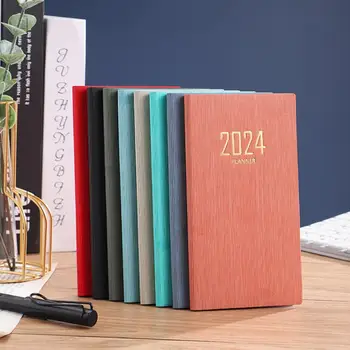 Хартия планер премиум-клас, бележник-планер 2024 година, набор от проектанти с бележник A6 в корици от изкуствена кожа, календар за 12 месеца за домашния офис - Изображение 1  