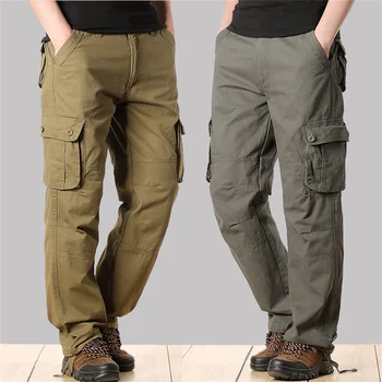 2023 Мъжки военни тактически панталони-карго, ежедневни работни панталони от памук, с множество джобове, туристически панталони за джогинг на открито за мъже, свободни панталони - Изображение 1  