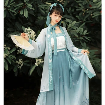 Китайски костюм за класическия танц, подпори за сценичното представяне, жена най-пола Hanfu костюм - Изображение 1  