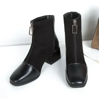 Обувки за жени, Нова зимни обувки, непромокаеми дамски обувки, топли флисовые велур удобни ботильоны голям размер M11-79 - Изображение 1  