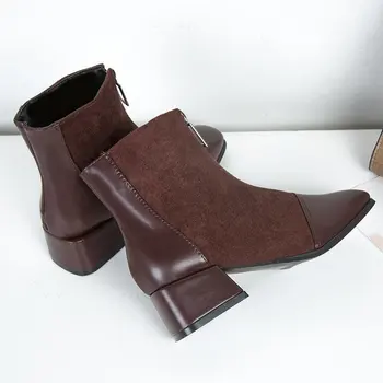 Обувки за жени, Нова зимни обувки, непромокаеми дамски обувки, топли флисовые велур удобни ботильоны голям размер M11-79 - Изображение 2  