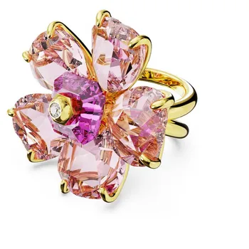 Нов пръстен FlorereFlorerePersonality Розово Цвете Дамски имитация на кристал Романтичен подарък бижута - Изображение 2  
