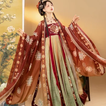Традиционното женствена рокля с бродерия на кралица Ханфу, Древни китайски костюми, Красиви дрехи на династията танци - Изображение 1  