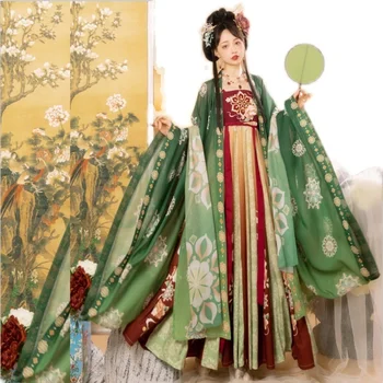 Традиционното женствена рокля с бродерия на кралица Ханфу, Древни китайски костюми, Красиви дрехи на династията танци - Изображение 2  