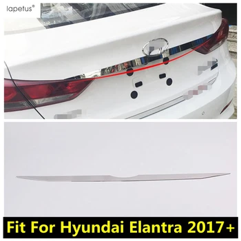 Аксесоари от неръждаема стомана, подходящи за Hyundai Elantra 2017 - 2019 Задната част на вратата на багажника, капака на багажника, малка перука на темето на ръба на багажника, формоване-планк - Изображение 1  