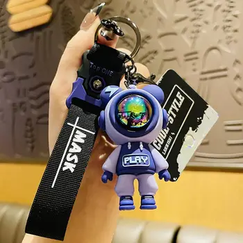Ключодържател с анимационни мечка цип, сладка кукла-мечка-астронавт, ключодържател, висулка за чанта, ключодържател от колата, Креативна чанта-чар, аксесоари - Изображение 2  
