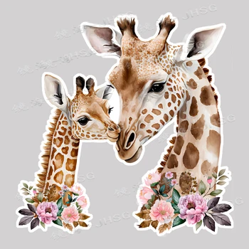 Скъпа миеща мечка - Сладък жираф - Забавни мультяшные фигурки на животни - Винил - Декорация на стените прозореца на колата - Изображение 2  