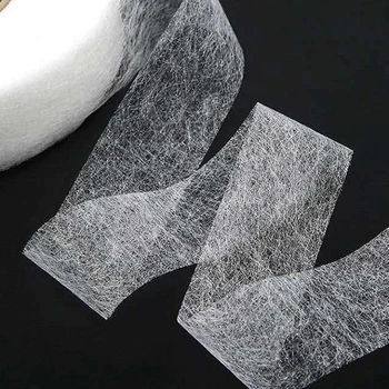 Бяло желязо върху платното на 25 м x 2 см Лека подшивающая лента за панталони САМ Занаятите Invisible - Изображение 1  