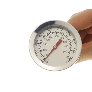 Циферблат термометър за барбекю от неръждаема стомана, датчик за температура на скара за барбекю, готварска печка, кухненски принадлежности за дома - Изображение 2  