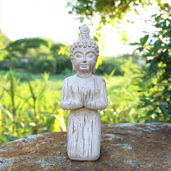 Японски мини-статуята на молящегося на Буда, скулптура, статуетка монах на фън шуй от смола за украса на градината, аксесоари за украса на дома, модерни - Изображение 1  