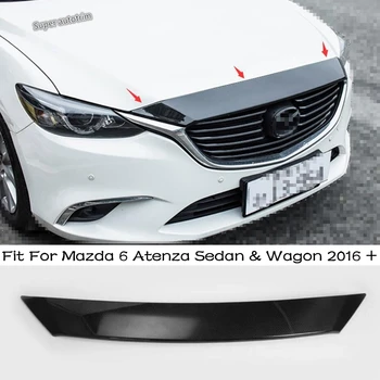 Решетка решетка на предния капака на двигателя, Тампон на накладку за Atenza Mazda 6 Седан и комби 2016 2017, Аксесоари от ABS-пластмаса и карбон - Изображение 1  