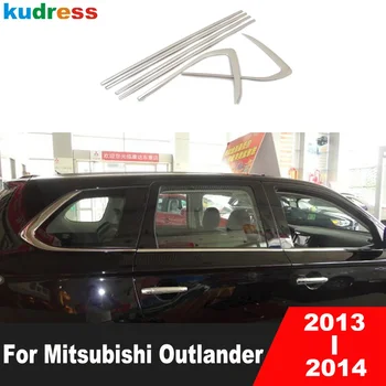 За Mitsubishi Outlander 2013 2014 дограма произведен от неръждаема стомана, тапицерия на перваза на прозореца, формоване, Гарнитура, Лента за екстериора, Аксесоари - Изображение 1  