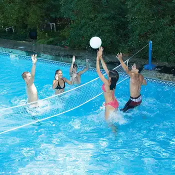 Волейболно игрище на басейна на височина 12 метра, с утяжеленными сетчатыми опори - Изображение 1  