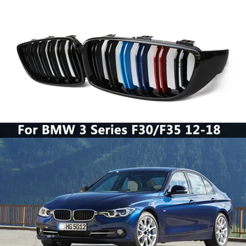 Двойка на Блясък-черни/M Style Автостайлинг Предна Решетка Състезания на Решетки за За BMW 3 Series F30 F31 F35 2012-2018 - Изображение 2  