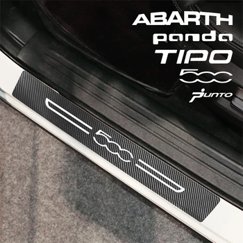 Етикети Педала на Прага на Вратата на Колата Auto Carbon Fiber Cover За Fiat 500 Icon Panda 169 141 2 Punto Evo Tipo Egea SW Abarth 595 - Изображение 1  