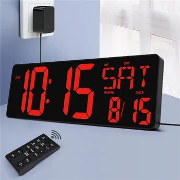 16,5-инчов стенен вечен календар с голям екран, часовник с висока температура, дата, седмица, led цифрови многофункционални часовници с дистанционно управление - Изображение 2  
