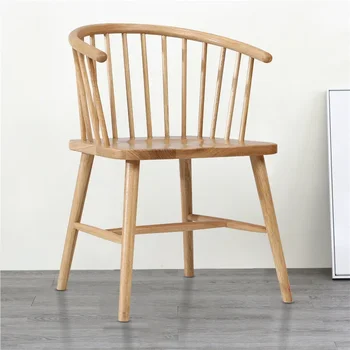Скандинавски стол Windsor от масивна дървесина, просто хотелски стол, столове за почивка, Офис стол за преговори, походный стол на открито - Изображение 2  