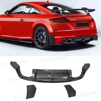За Audi TT MK3 стандартен заден дифузьор TTR от настоящето въглеродни влакна, дифузер на задната броня, сплитер за устни, спойлер на FRP 2015-2019 - Изображение 1  
