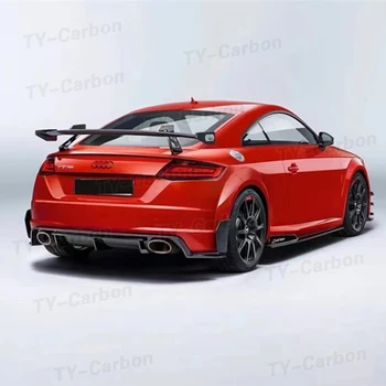 За Audi TT MK3 стандартен заден дифузьор TTR от настоящето въглеродни влакна, дифузер на задната броня, сплитер за устни, спойлер на FRP 2015-2019 - Изображение 2  
