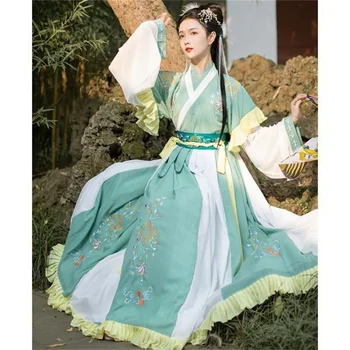 Китайски традиционен женски костюм Ханьфу, рокля на Древната династия Хан, на Източното принцеса рокля, елегантни дрехи за танци на династията Танг - Изображение 2  