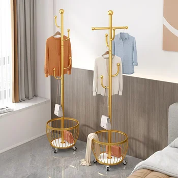 Подови закачалка за дрехи в хола, Вертикална поставка за съхранение на дрехи - Изображение 2  