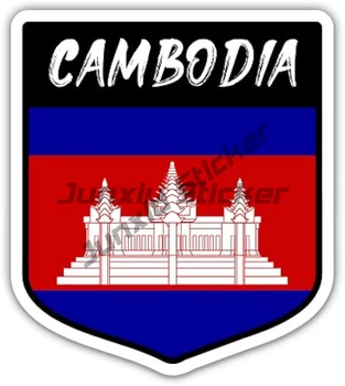 Стикер за автомобил на стопанските Камбоджа, стикери с емблемата на флага на Камбоджа, флаг Камбоджа, водоустойчив светоотражающая овални стикер с UV-покритие - Изображение 2  
