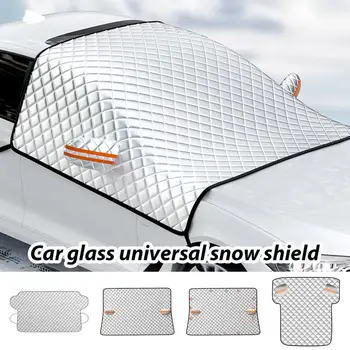 Снежната покривка на предното стъкло на автомобила с отразяващи предупредителни ленти за носене на предното стъкло на автомобила, козирка от сняг, Аксесоари за стайлинг на автомобили - Изображение 1  