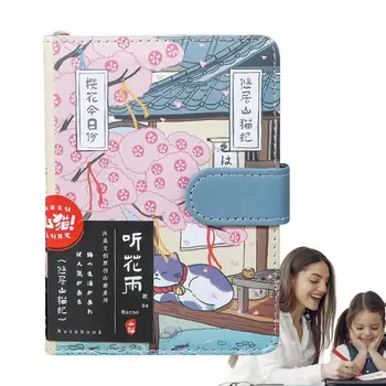 Дневник без дата, бележник с хубав анимационни котка на магнитен бутон, японски албум за рисуване, пътен бележник, просто основно ръководство за студенти - Изображение 1  