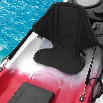 Възглавница за седалка каяк с чанта за съхранение, регулируеми подвижни ремъци, черен за - Изображение 2  