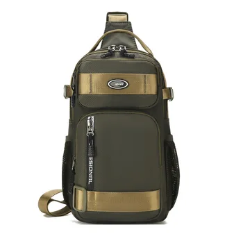 Модерна чанта през рамо с голям капацитет, мъжки ежедневни чанта за пътуване на открито, мултифункционален водоустойчив Голяма нагрудная чанта - Изображение 2  
