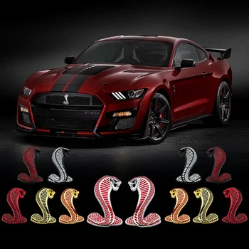 Нови стикери за автомобил, мотоциклет, 3D Метални значки с логото на Cobra, Емблемата на Cobra Shelby GT500 GT350, Автомобилни Аксесоари, декорации, 3D Метал - Изображение 1  