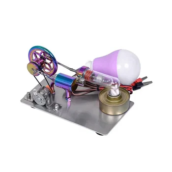 Модел на двигателя на Стърлинг с горещ въздух Генератор на Двигателя Физически Експеримент Научна Играчка Образователна и Научна играчка Многоцветен - Изображение 2  