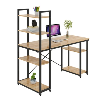 Просто практично компютърно бюро за домашния офис-студио, бюро с рафт за книги, офис бюра - Изображение 1  