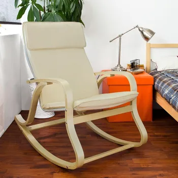 Haotian FST15-W, удобен люлеещ се стол за отдих, шезлонг, стол за почивка с възглавница - Изображение 2  