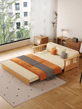 Висококачествен разтегателен диван от масивна дървесина, хол с двойна употреба, богат на функции разтегателен диван диван, убирающаяся легло, сгъваема - Изображение 1  