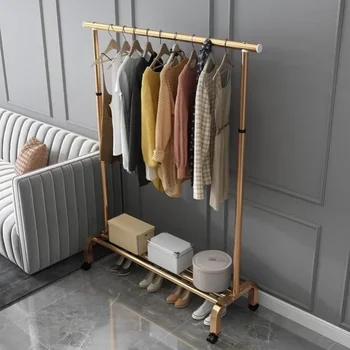 Просто закачалка за дрехи, която може да се движи, Органайзер за дрехи с подсилена метална рамка, Здрав и гардероб в спалнята, Закачалка за сушене на дрехи - Изображение 2  
