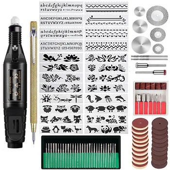 Мини-набор от електрически писалки за гравиране, машина за резба, Гравиране инструмент, Бижута комплект дръжки за гравиране на метал, стомана, кожа, дърво - Изображение 1  