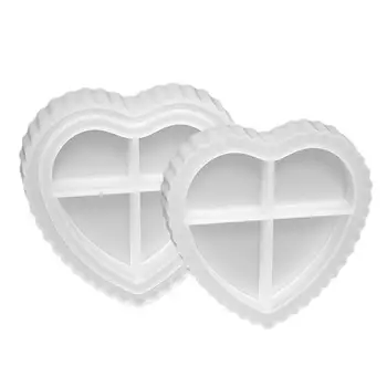 Сърцето Ковчег За Бижута Мухъл 2 елемента Сърцето на Скоростната Силиконова Форма Шарени Дизайн Малко Сърце Скоростна Мухъл 
