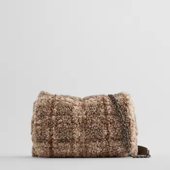 2020 Зимна Мода Нова квадратна чанта за това сладко момиче, висококачествен Мек плюшен дамски дизайнерска чанта, Ежедневна чанта през рамо - Изображение 1  