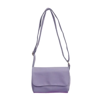 Дамски модни чанта през рамо, дамски ежедневни найлонова торбичка за покупките, голяма голям чанта през рамо, однотонная чанта-месинджър - Изображение 1  